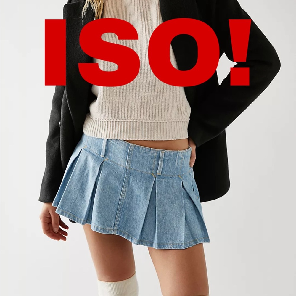 ISO We The Free Pleated Micro Mini Denim Skort